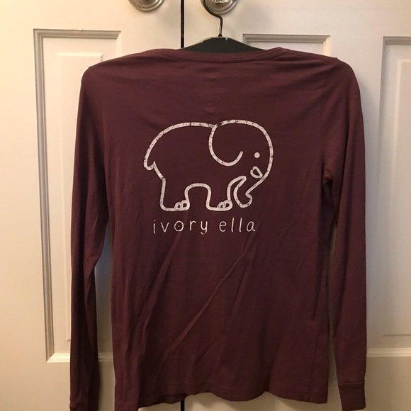 Ivory Ella Maroon Long Sleeved Tee - Picture 4 of 4